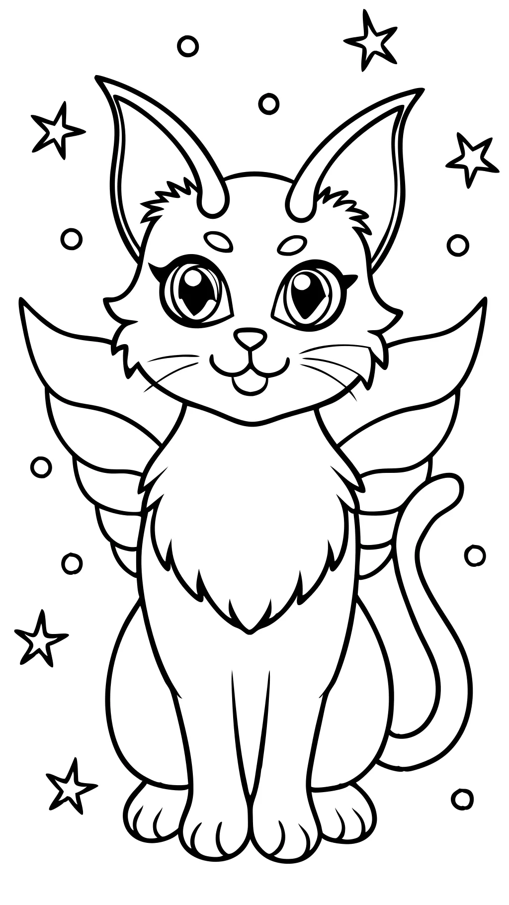 coloriage de chat anime mythique